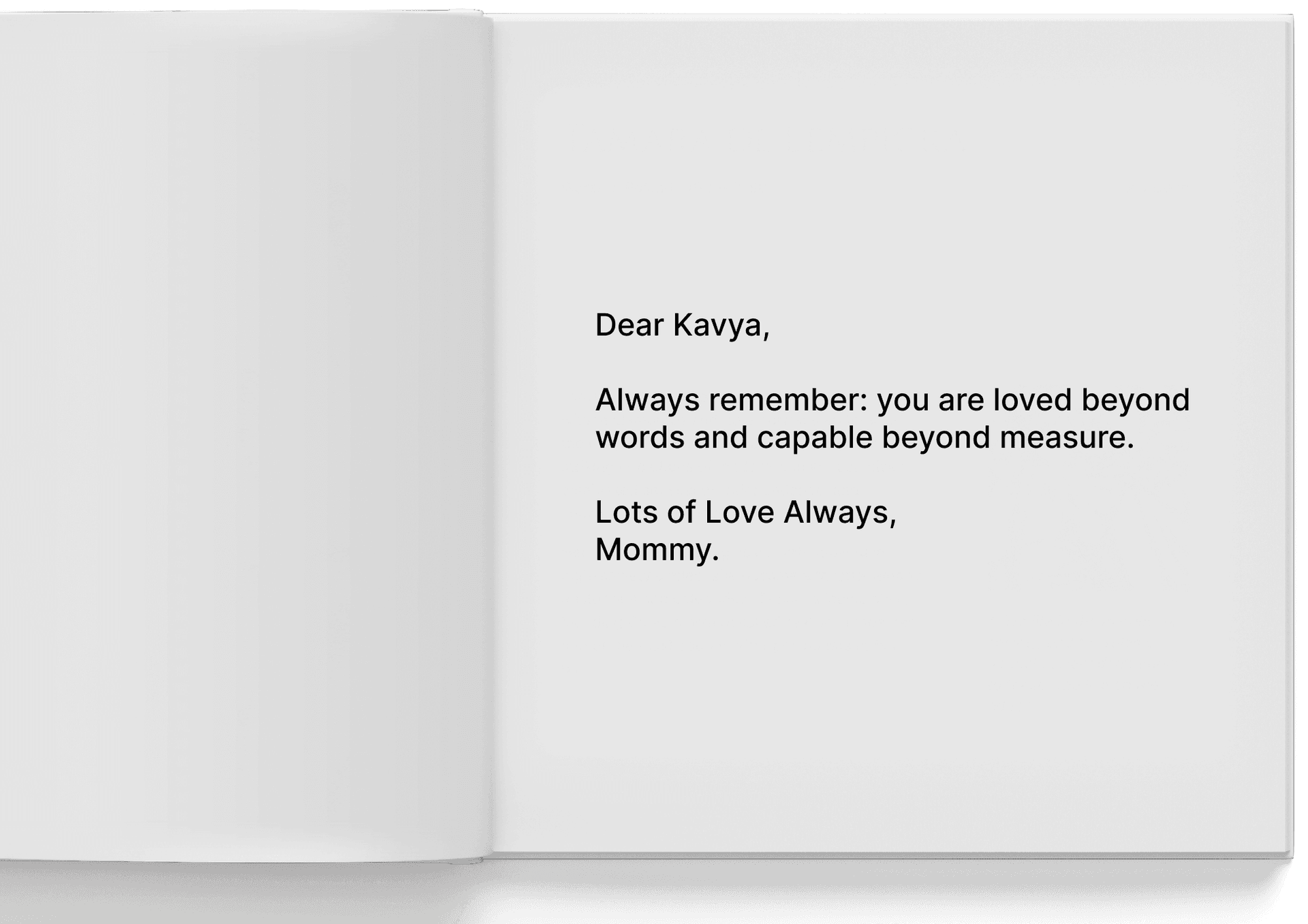 Personal message in book